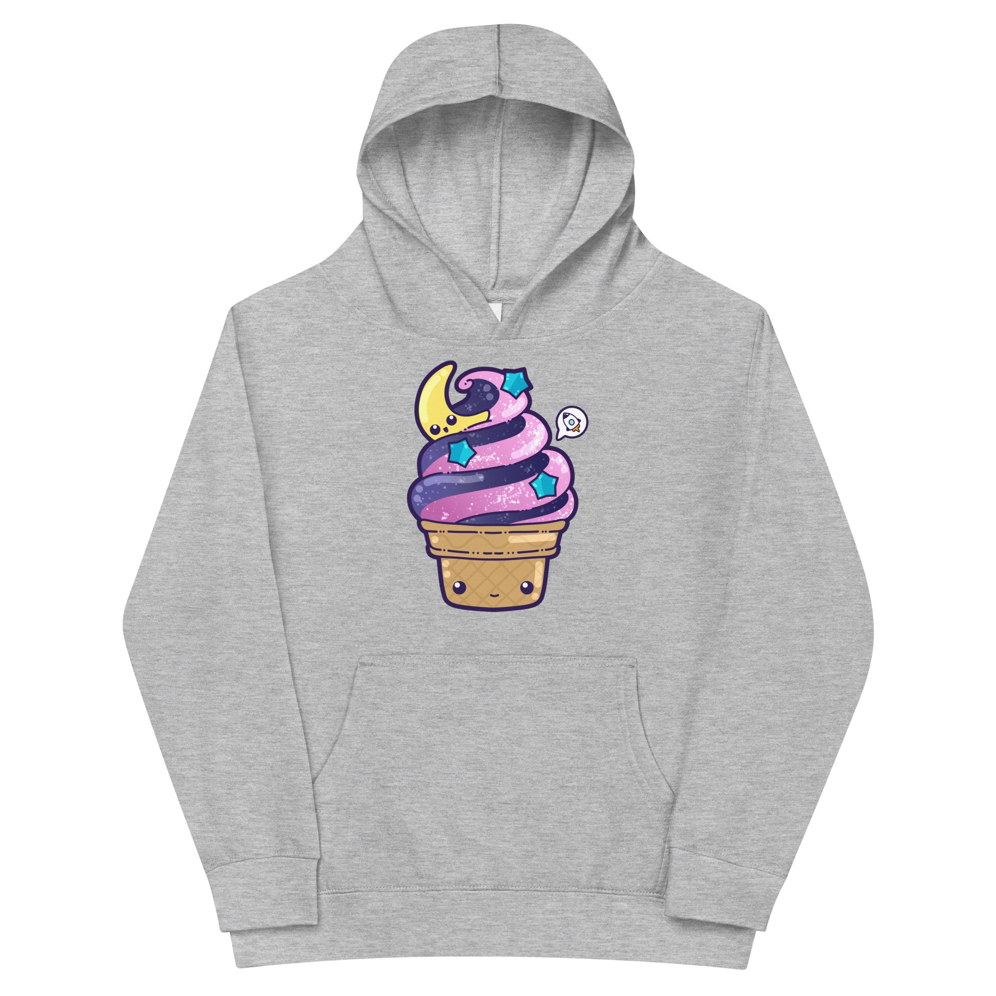 GALAXY CONE - Kids Fleece Hoodie - ChubbleGumLLC