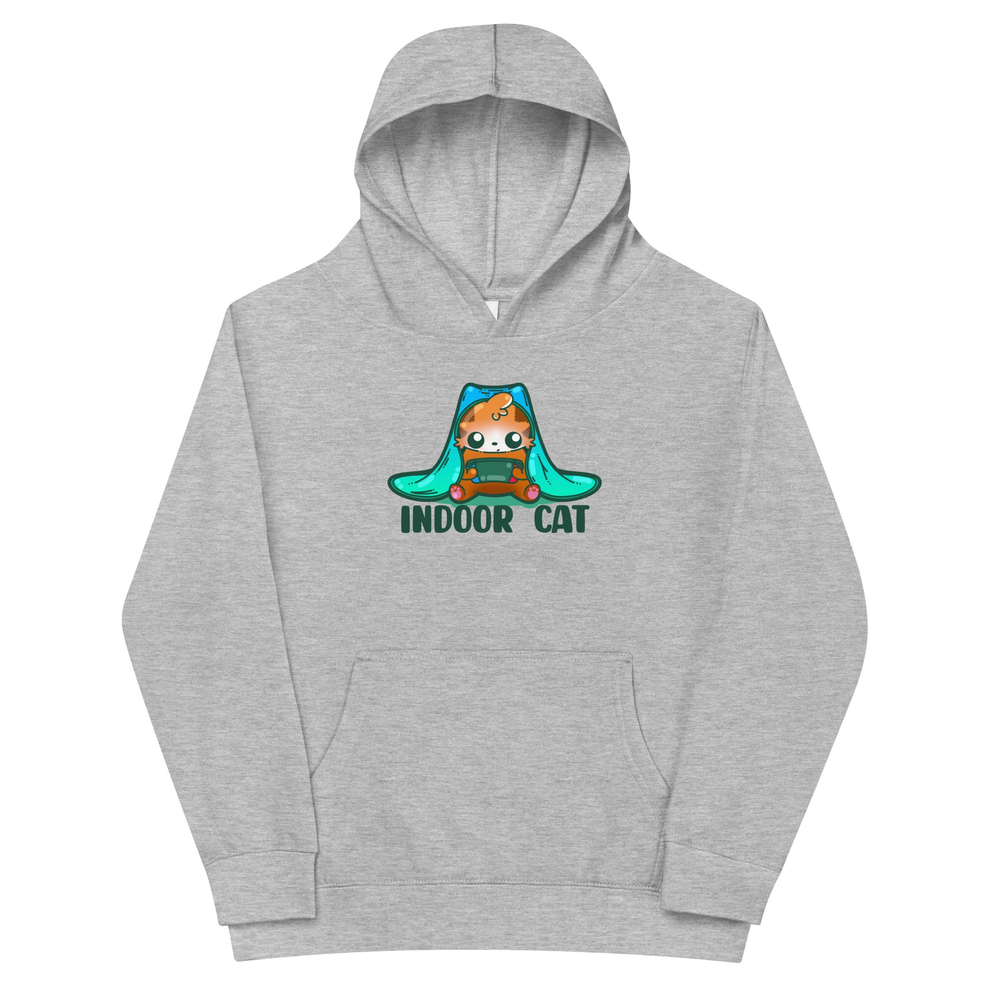 INDOOR CAT - Kids Fleece Hoodie - ChubbleGumLLC