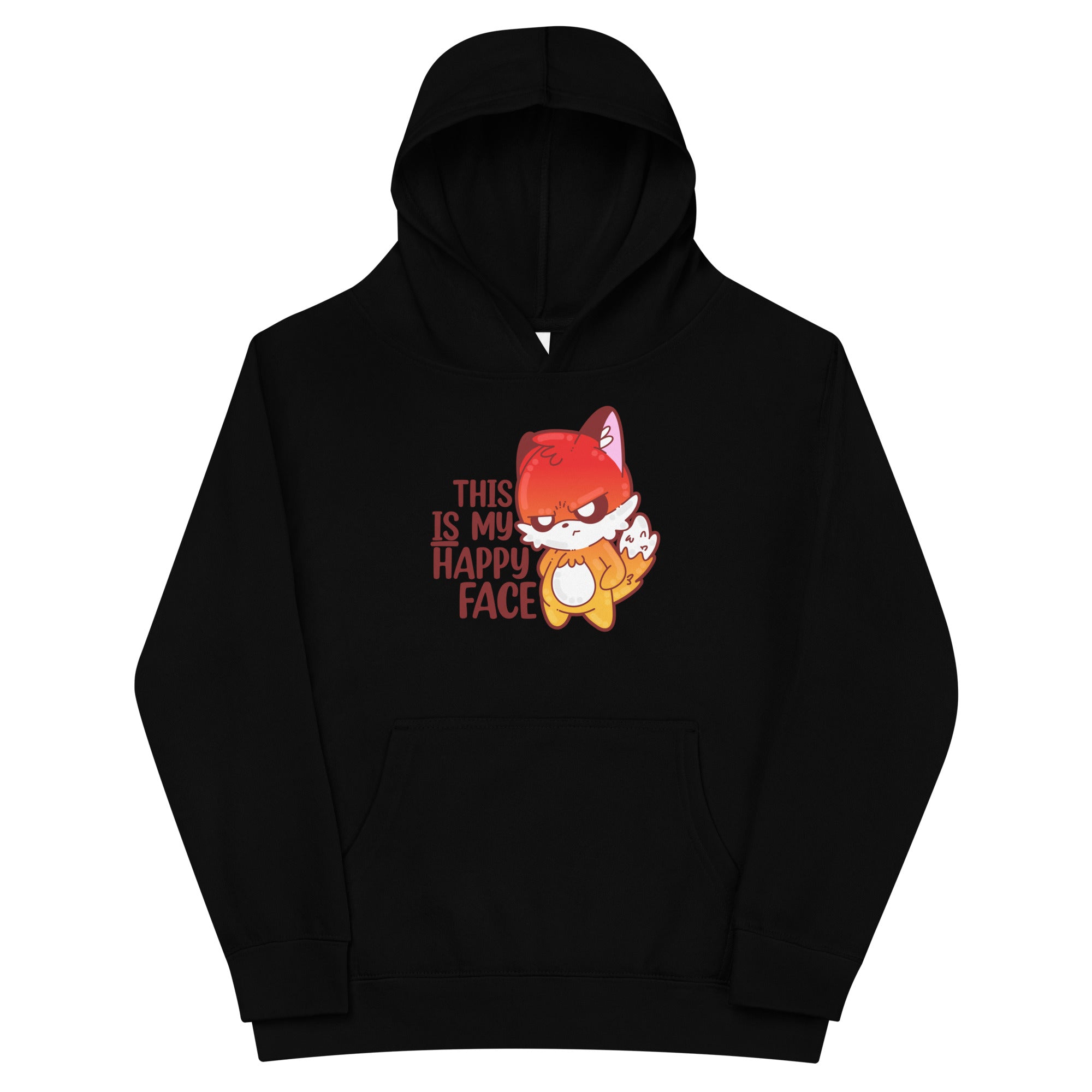 THIS IS MY HAPPY FACE - Kids Fleece Hoodie - ChubbleGumLLC