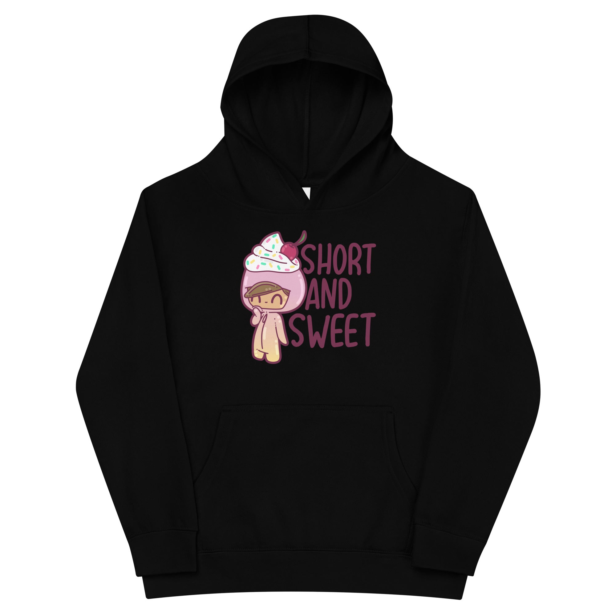 SHORT AND SWEET - Kids Fleece Hoodie - ChubbleGumLLC