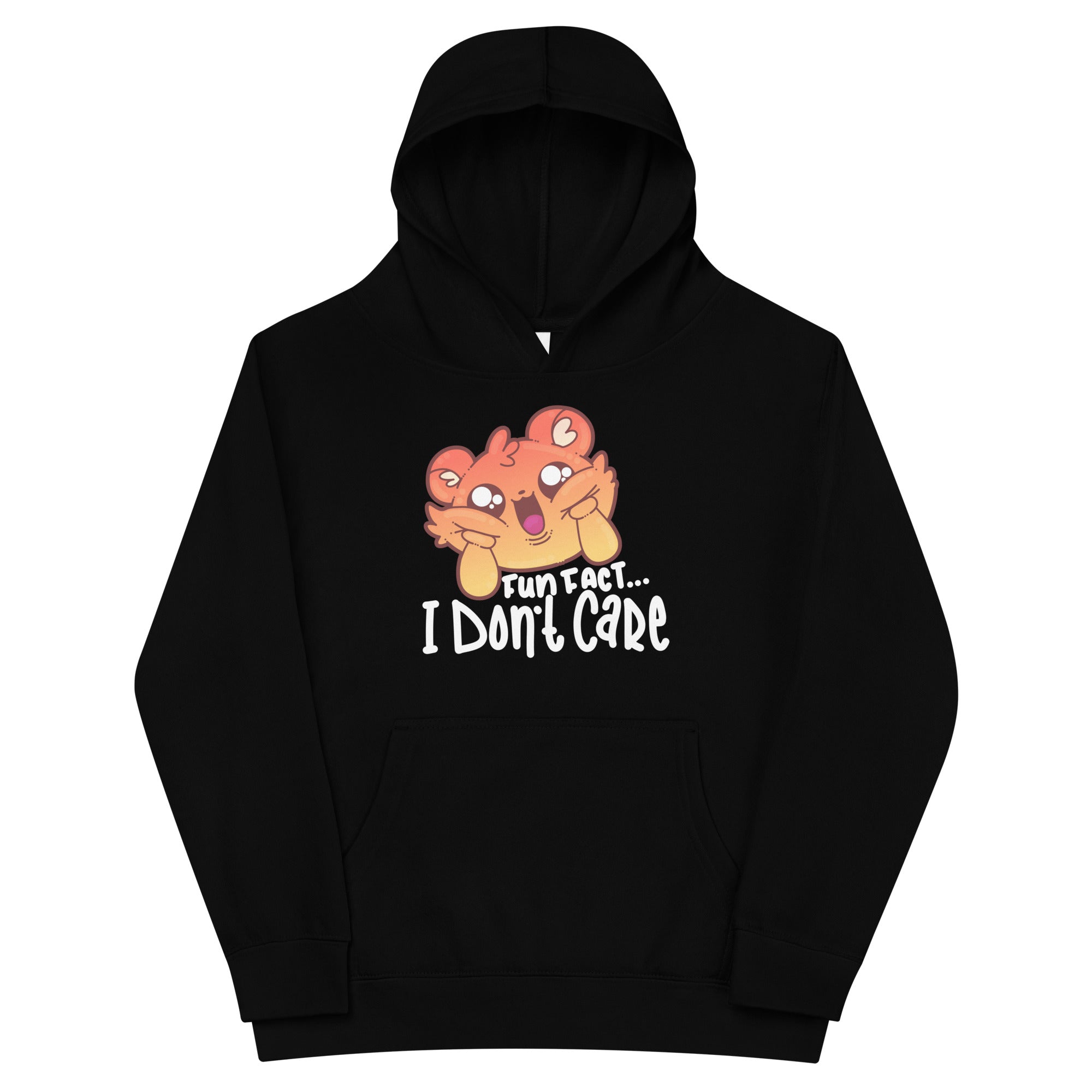 FUN FACT I DONT CARE - Kids Fleece Hoodie - ChubbleGumLLC