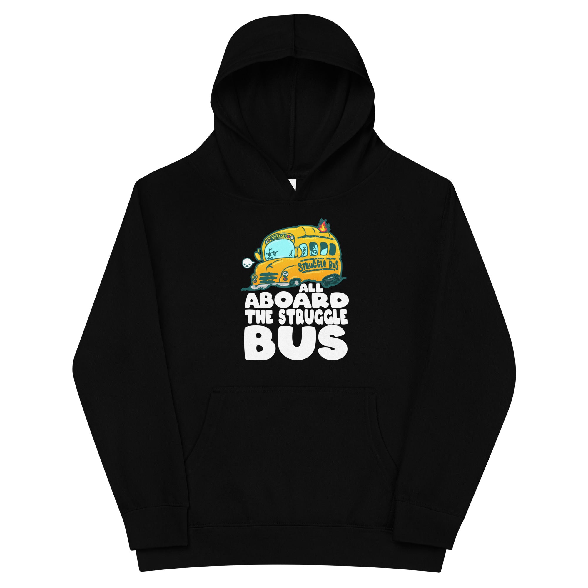 ALL ABOARD THE STRUGGLE BUS - Kids Fleece Hoodie - ChubbleGumLLC