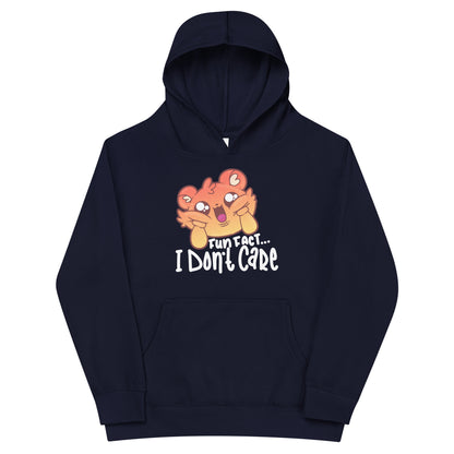 FUN FACT I DONT CARE - Kids Fleece Hoodie - ChubbleGumLLC