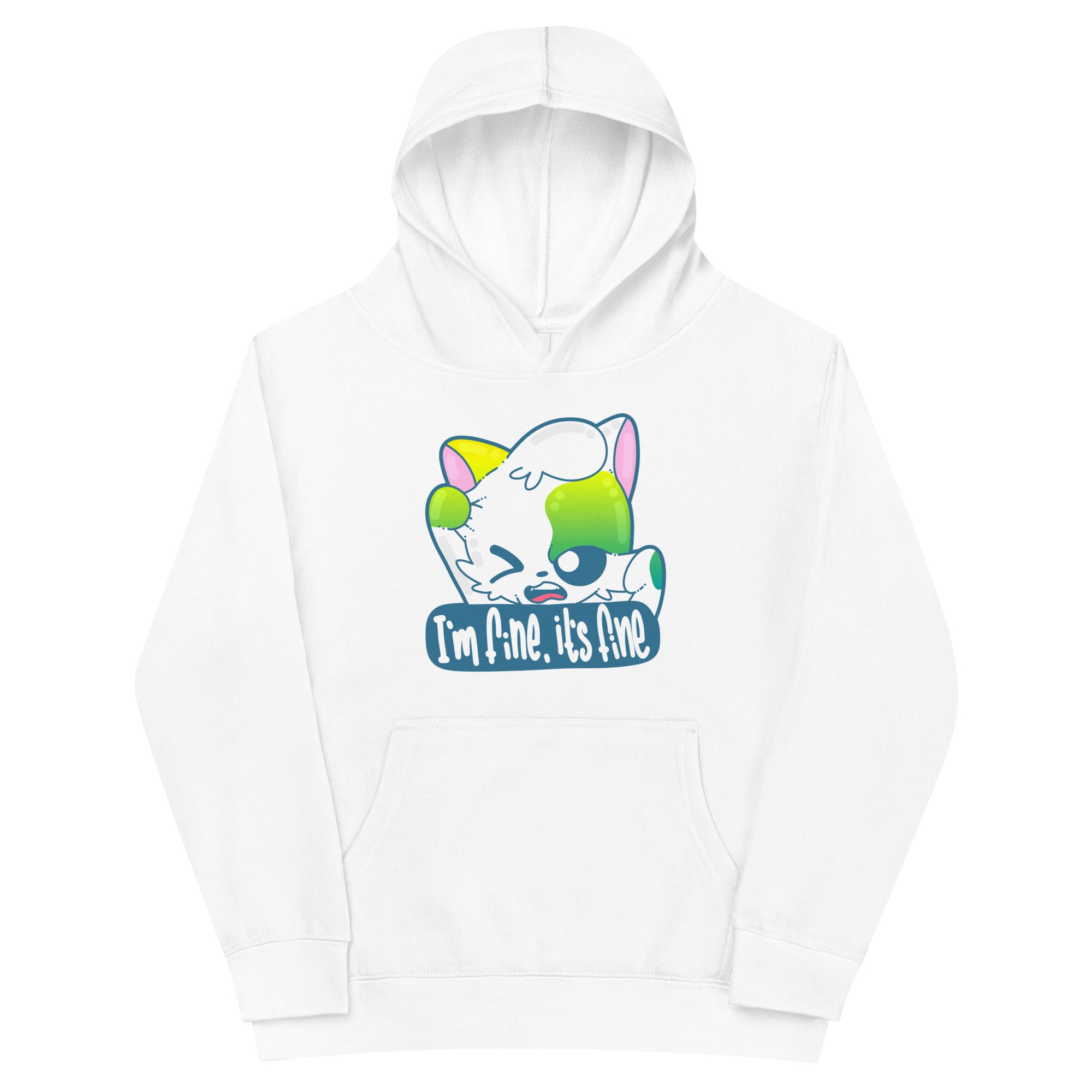 IM FINE ITS FINE - Kids Fleece Hoodie - ChubbleGumLLC