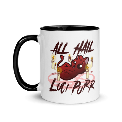 ALL HAIL LUCIPURR - Mug with Color Inside - ChubbleGumLLC