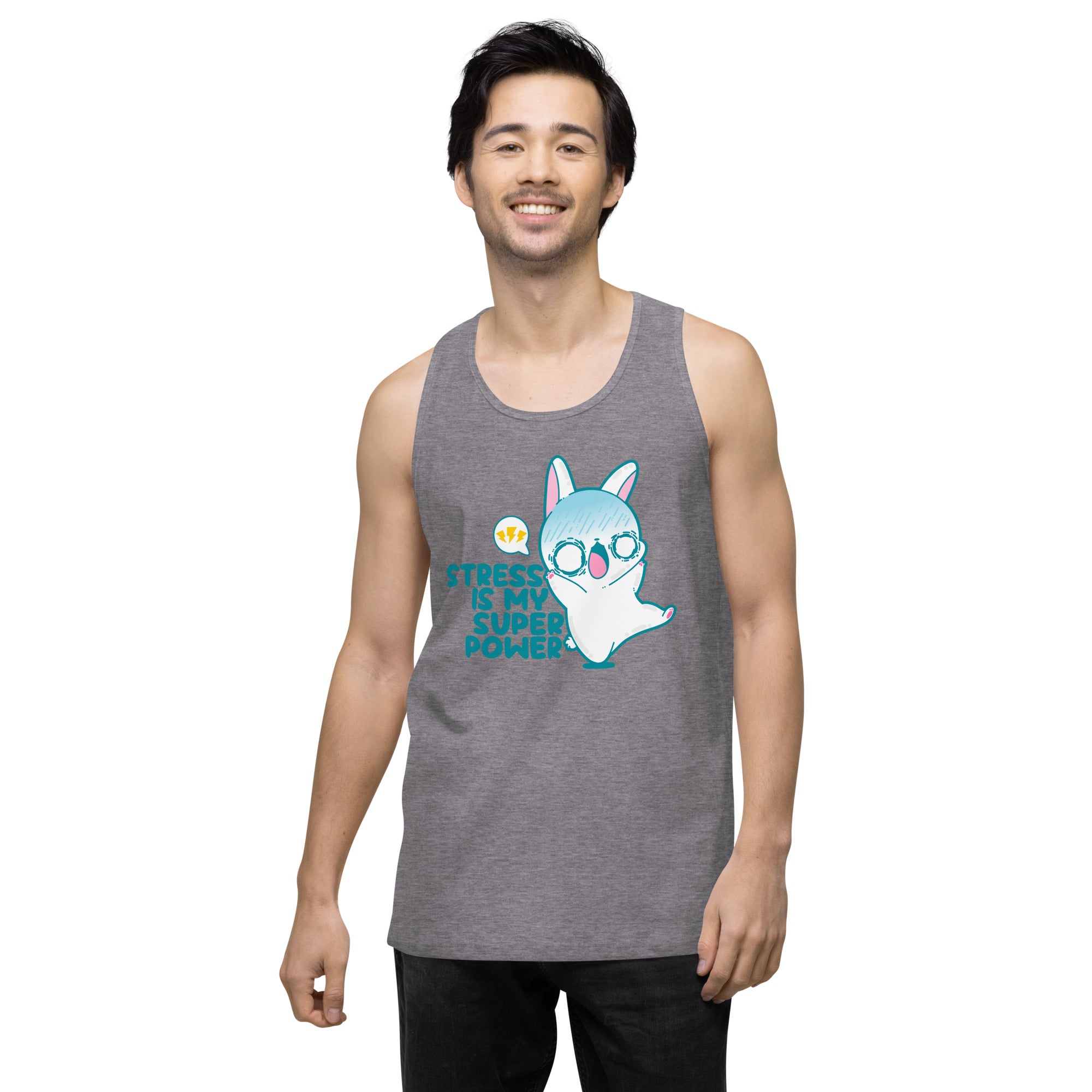 STRESS IS MY SUPERPOWER - Premium Tank Top - ChubbleGumLLC