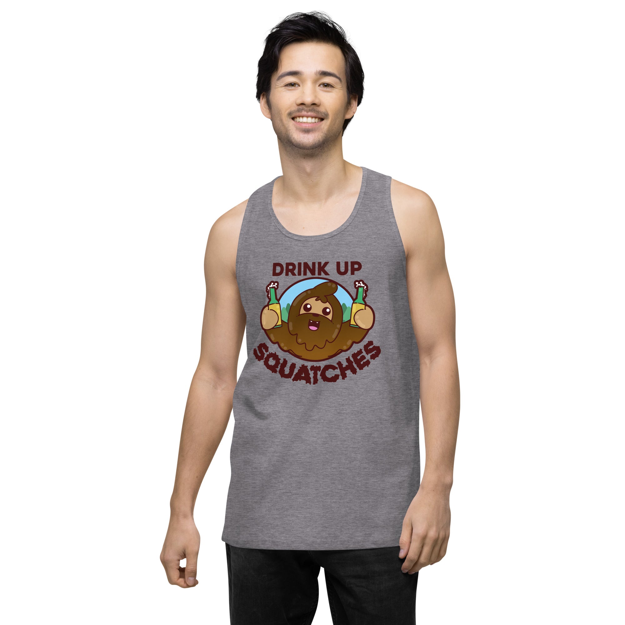 DRINK UP SQUATCHES - Premium Tank Top - ChubbleGumLLC