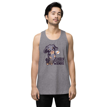 EASILY DISTRACTED BY WIENERS - Premium Tank Top - ChubbleGumLLC