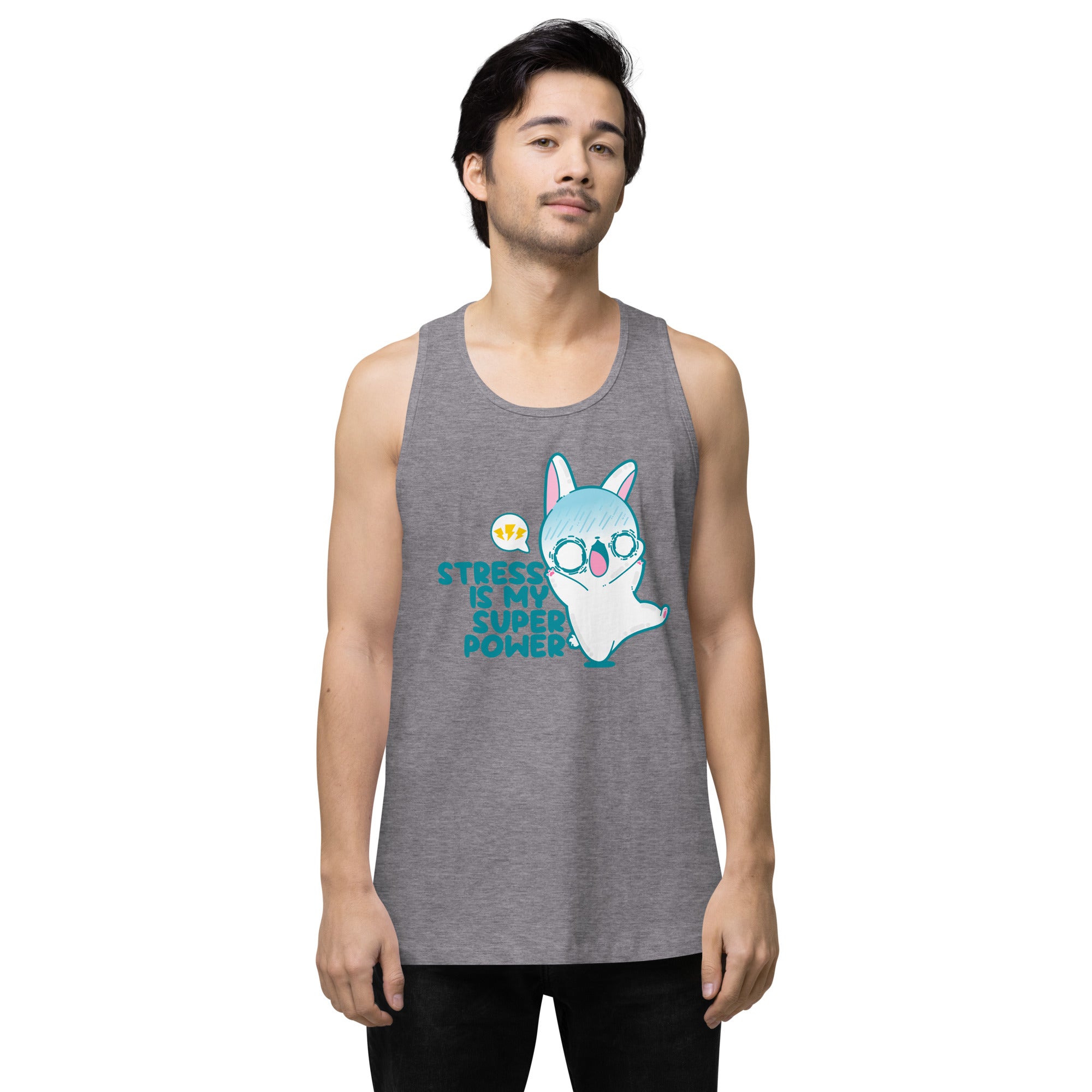 STRESS IS MY SUPERPOWER - Premium Tank Top - ChubbleGumLLC