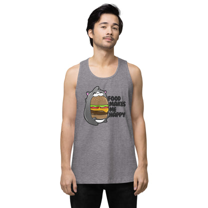 FOOD MAKES ME HAPPY - Premium Tank Top - ChubbleGumLLC