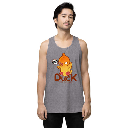 DUCK STUPID AUTOCORRECT - Premium Tank Top - ChubbleGumLLC