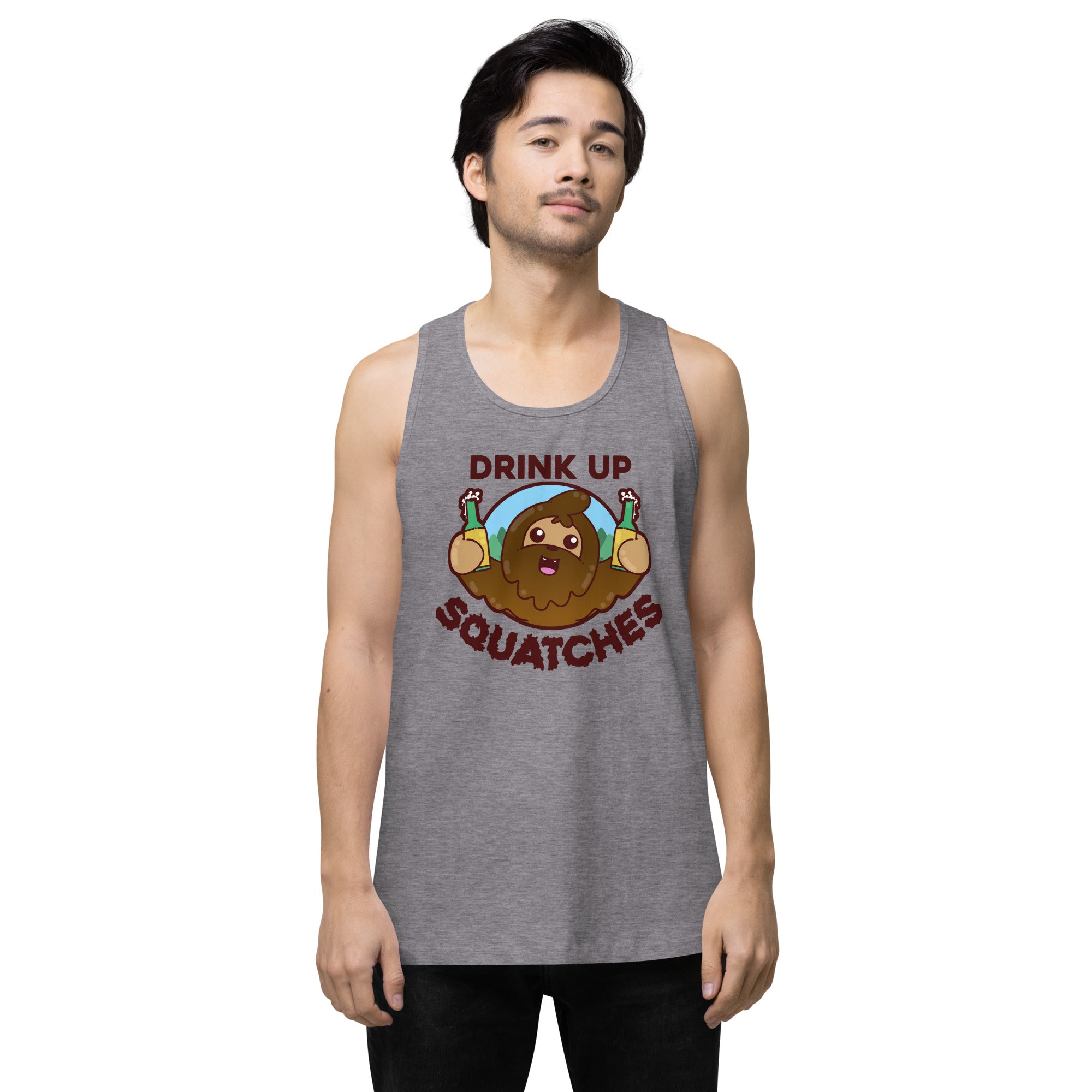 DRINK UP SQUATCHES - Premium Tank Top - ChubbleGumLLC