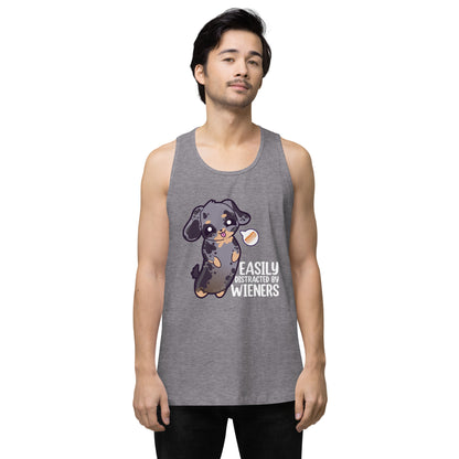 EASILY DISTRACTED BY WEINERS - Modded Premium Tank Top - ChubbleGumLLC