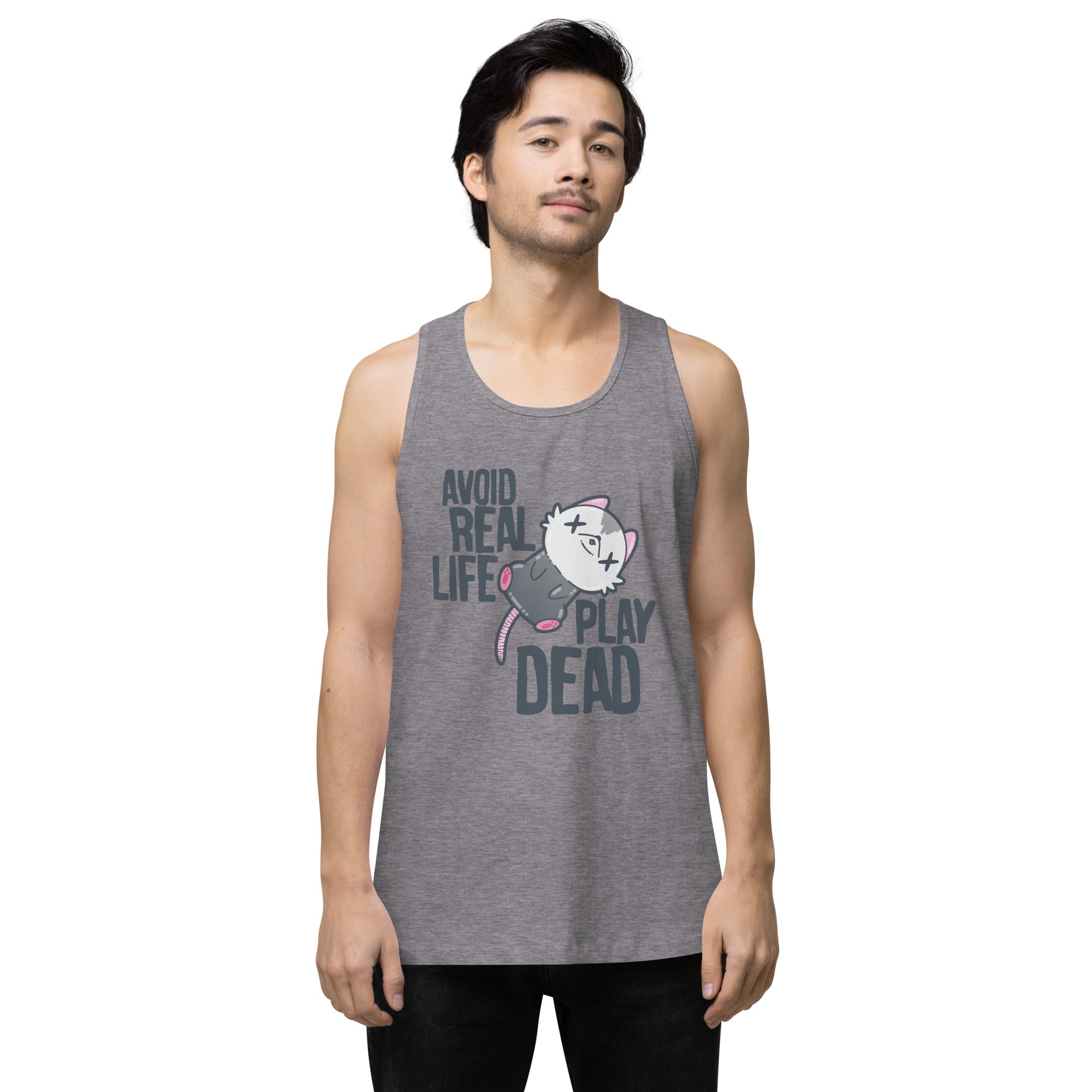 AVOID REAL LIFE PLAY DEAD - Premium Tank Top - ChubbleGumLLC