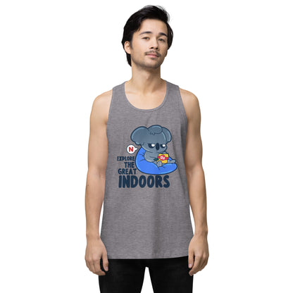 EXPLORE THE GREAT INDOORS - Premium Tank Top - ChubbleGumLLC