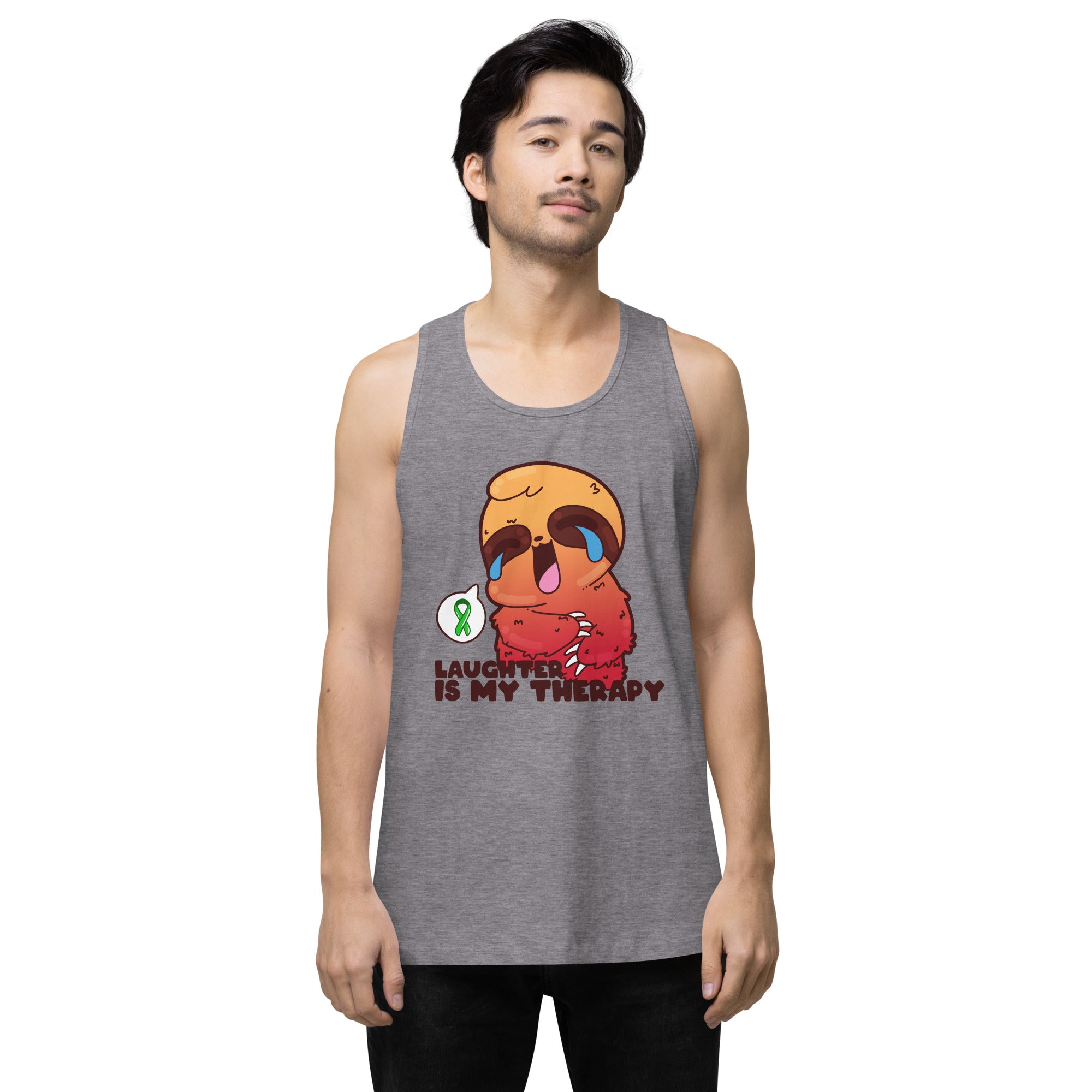 LAUGHTER IS MY THERAPY - Premium Tank Top - ChubbleGumLLC