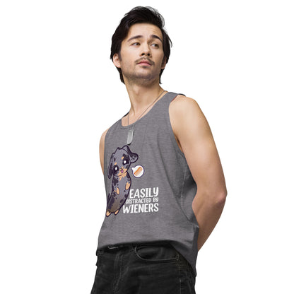 EASILY DISTRACTED BY WEINERS - Modded Premium Tank Top - ChubbleGumLLC