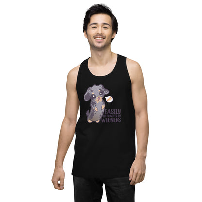 EASILY DISTRACTED BY WIENERS - Premium Tank Top - ChubbleGumLLC