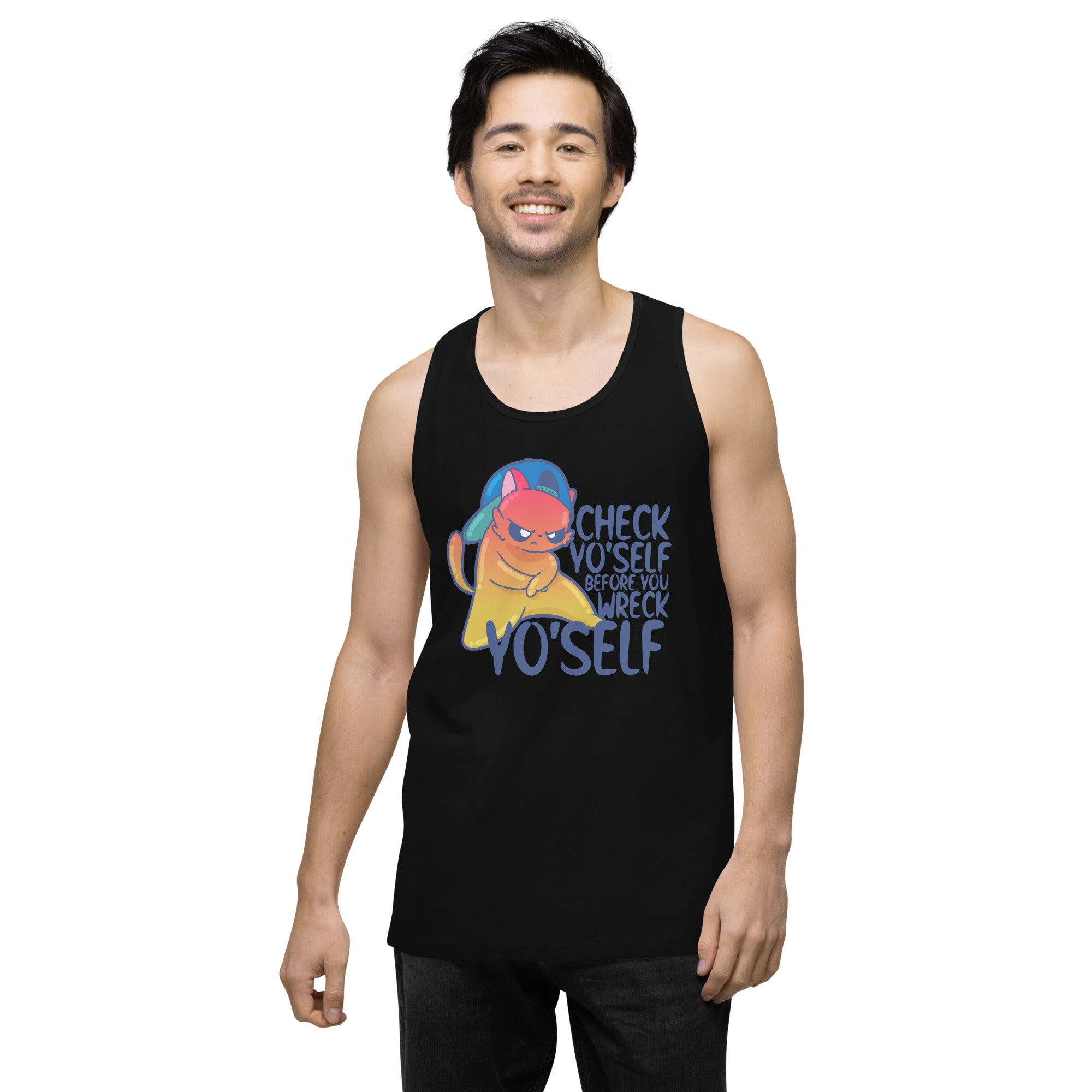 CHECK YOSELF - Premium Tank Top - ChubbleGumLLC