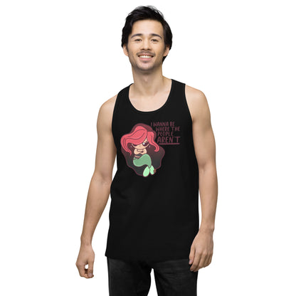 I WANNA BE WHERE THE PEOPLE ARENT - Premium Tank Top - ChubbleGumLLC