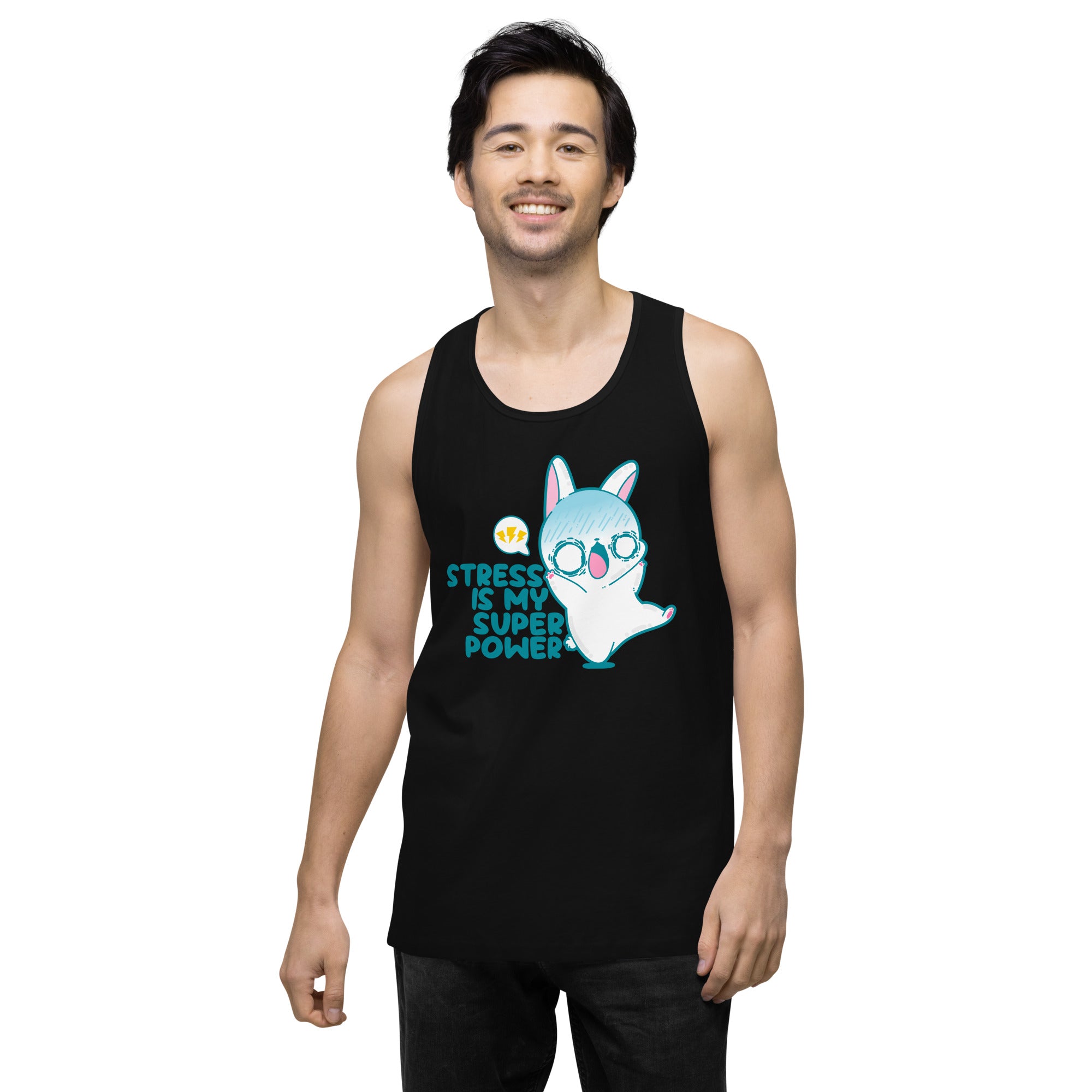 STRESS IS MY SUPERPOWER - Premium Tank Top - ChubbleGumLLC