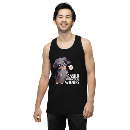 EASILY DISTRACTED BY WEINERS - Modded Premium Tank Top - ChubbleGumLLC