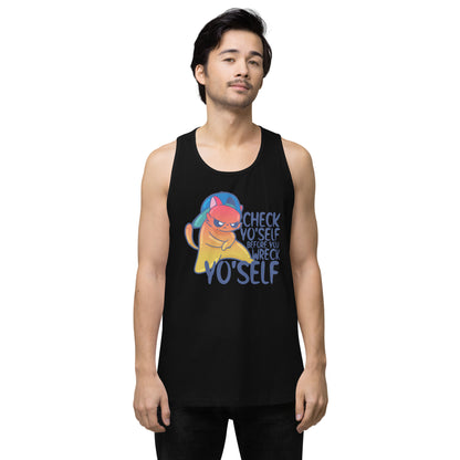 CHECK YOSELF - Premium Tank Top - ChubbleGumLLC