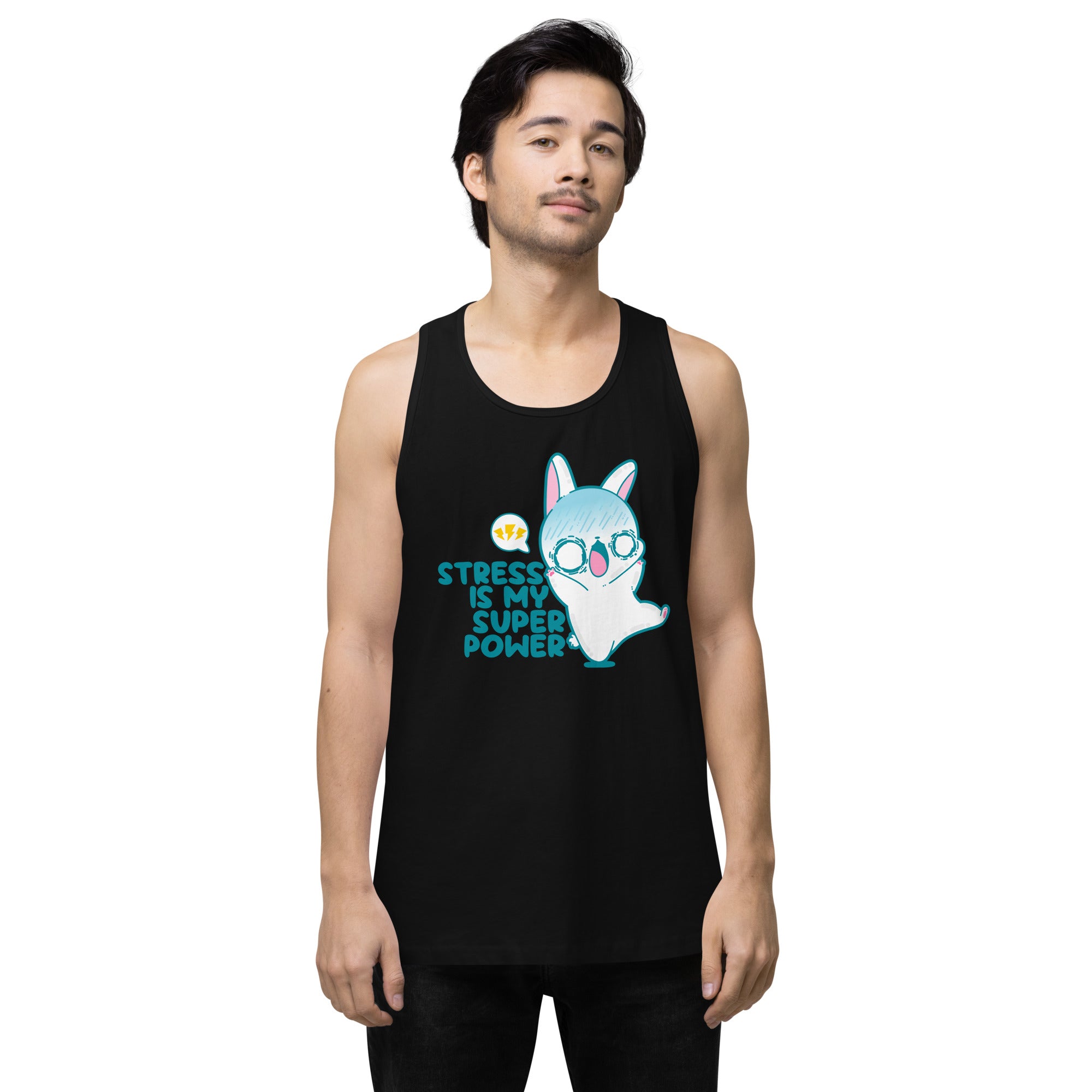 STRESS IS MY SUPERPOWER - Premium Tank Top - ChubbleGumLLC