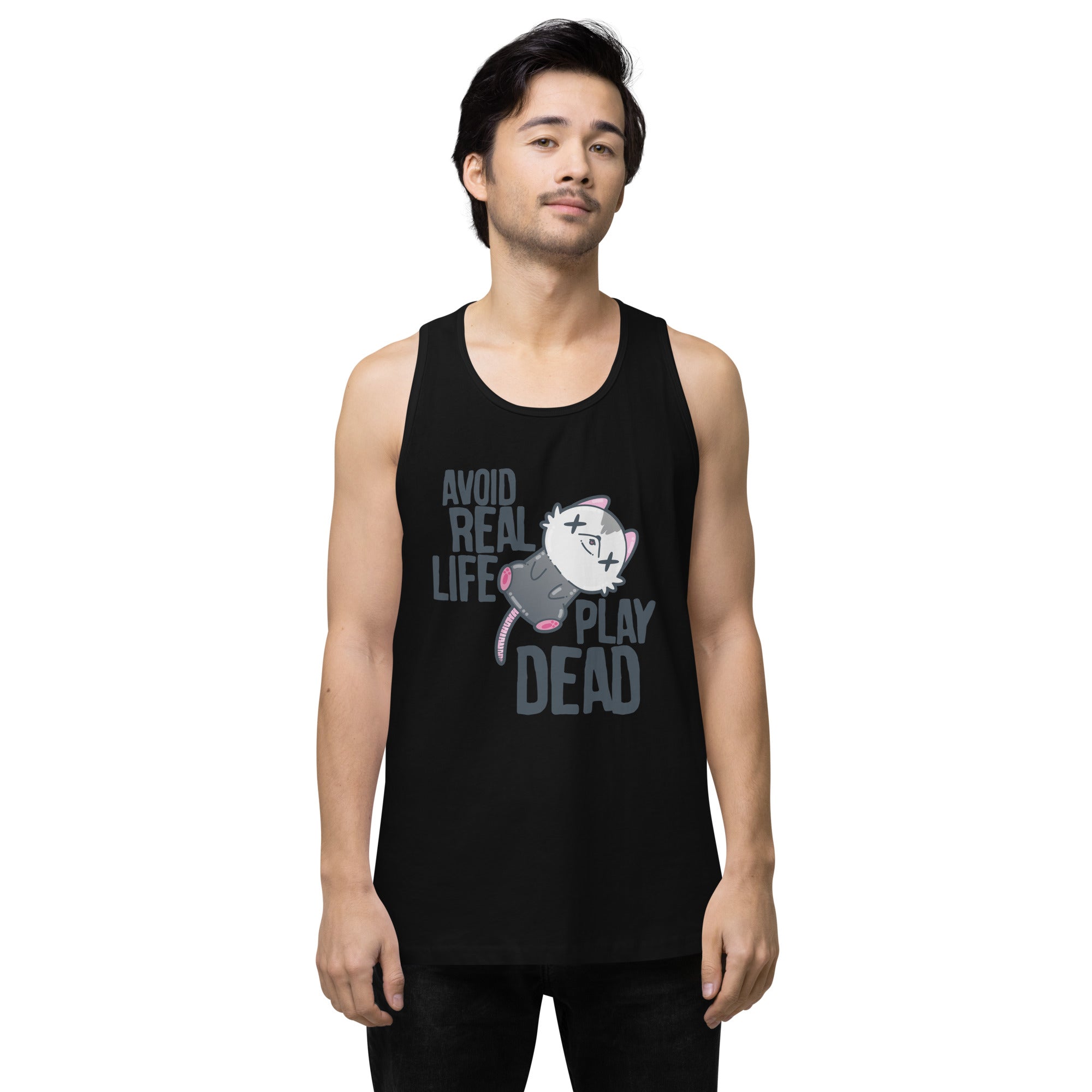 AVOID REAL LIFE PLAY DEAD - Premium Tank Top - ChubbleGumLLC