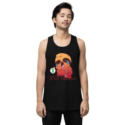 LAUGHTER IS MY THERAPY - Premium Tank Top - ChubbleGumLLC