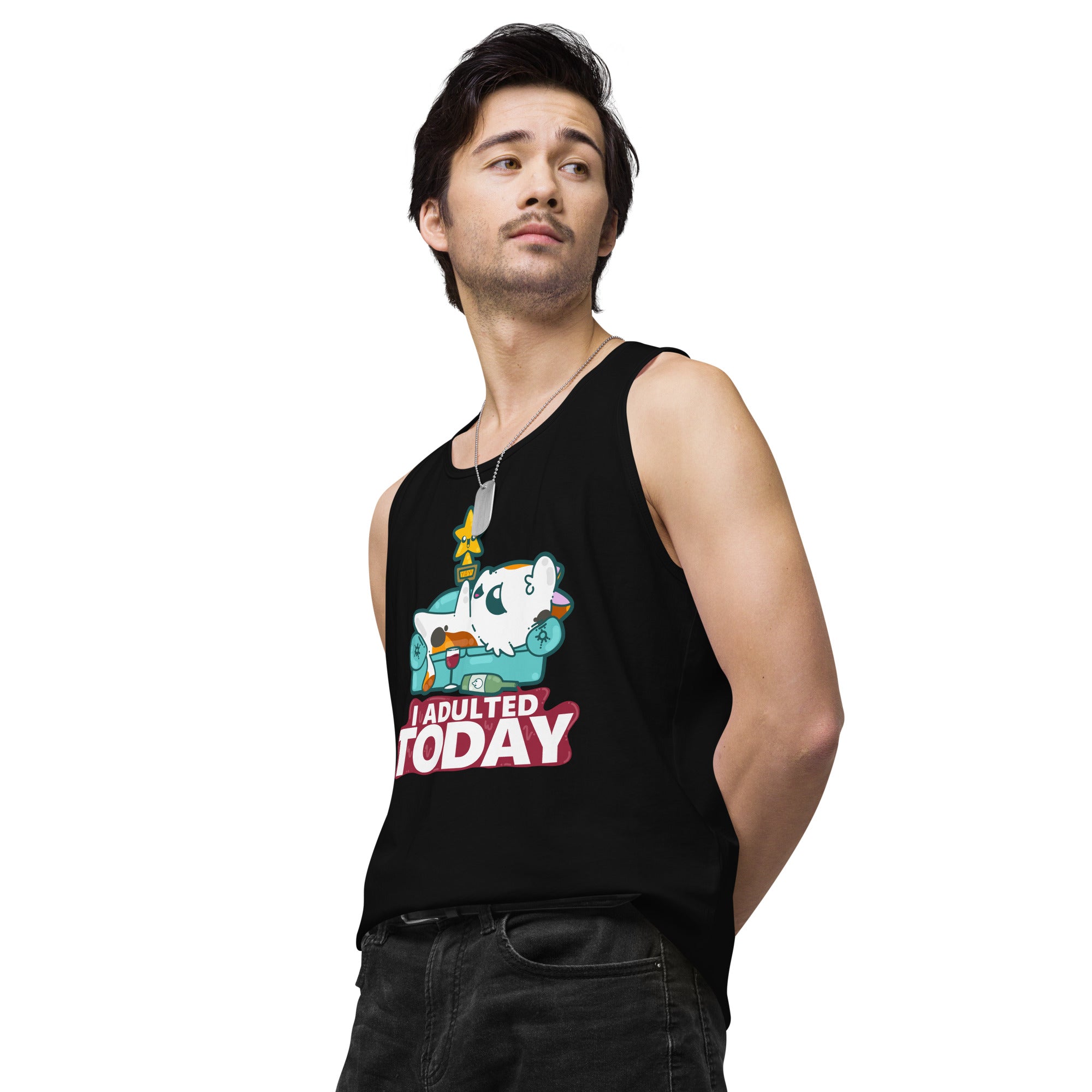 I ADULTED TODAY - Premium Tank Top - ChubbleGumLLC