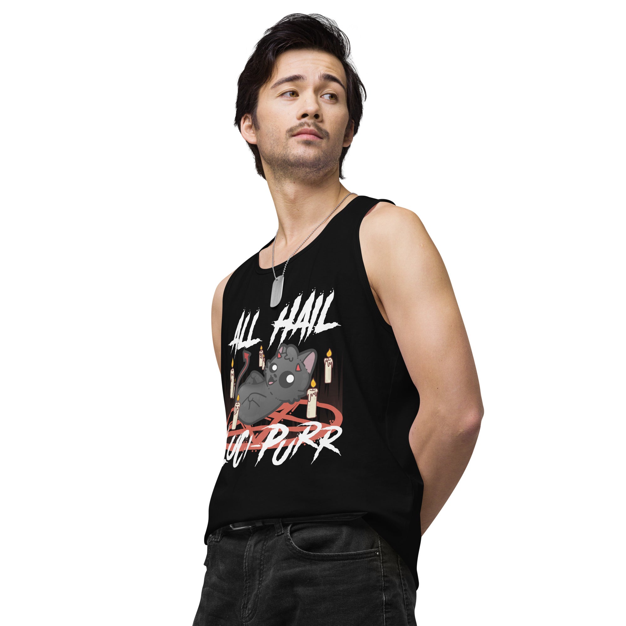 ALL HAIL LUCIPURR - Premium Tank Top - ChubbleGumLLC