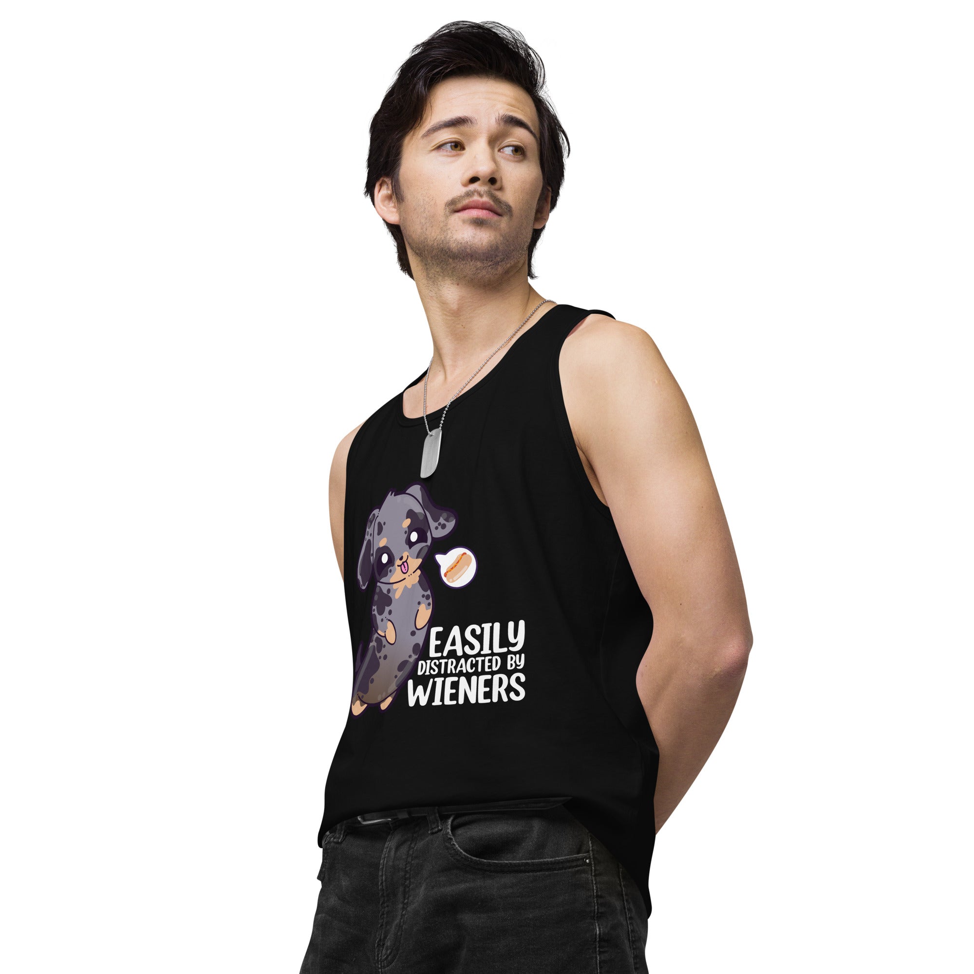 EASILY DISTRACTED BY WEINERS - Modded Premium Tank Top - ChubbleGumLLC