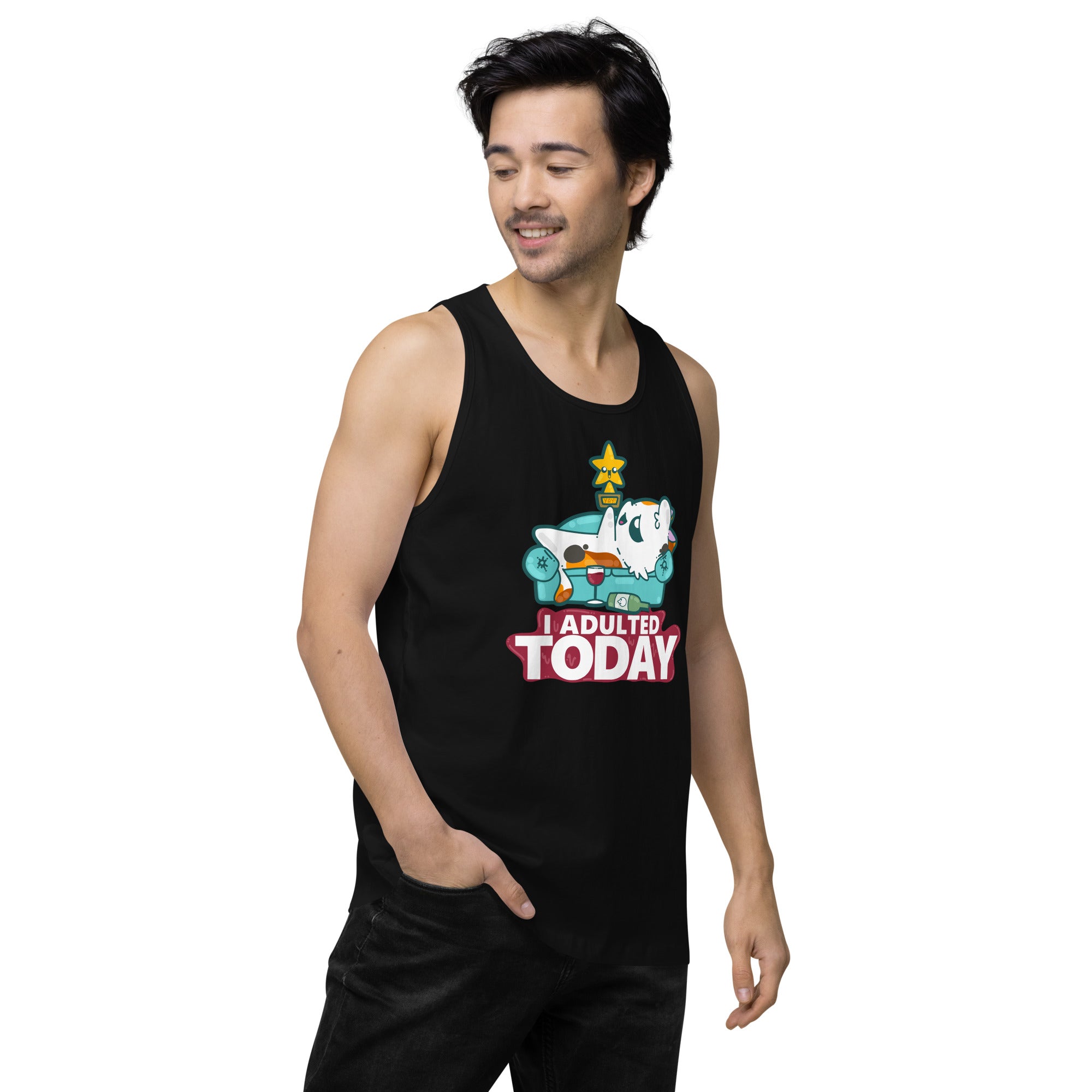 I ADULTED TODAY - Premium Tank Top - ChubbleGumLLC