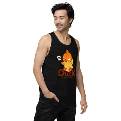 DUCK STUPID AUTOCORRECT - Premium Tank Top - ChubbleGumLLC