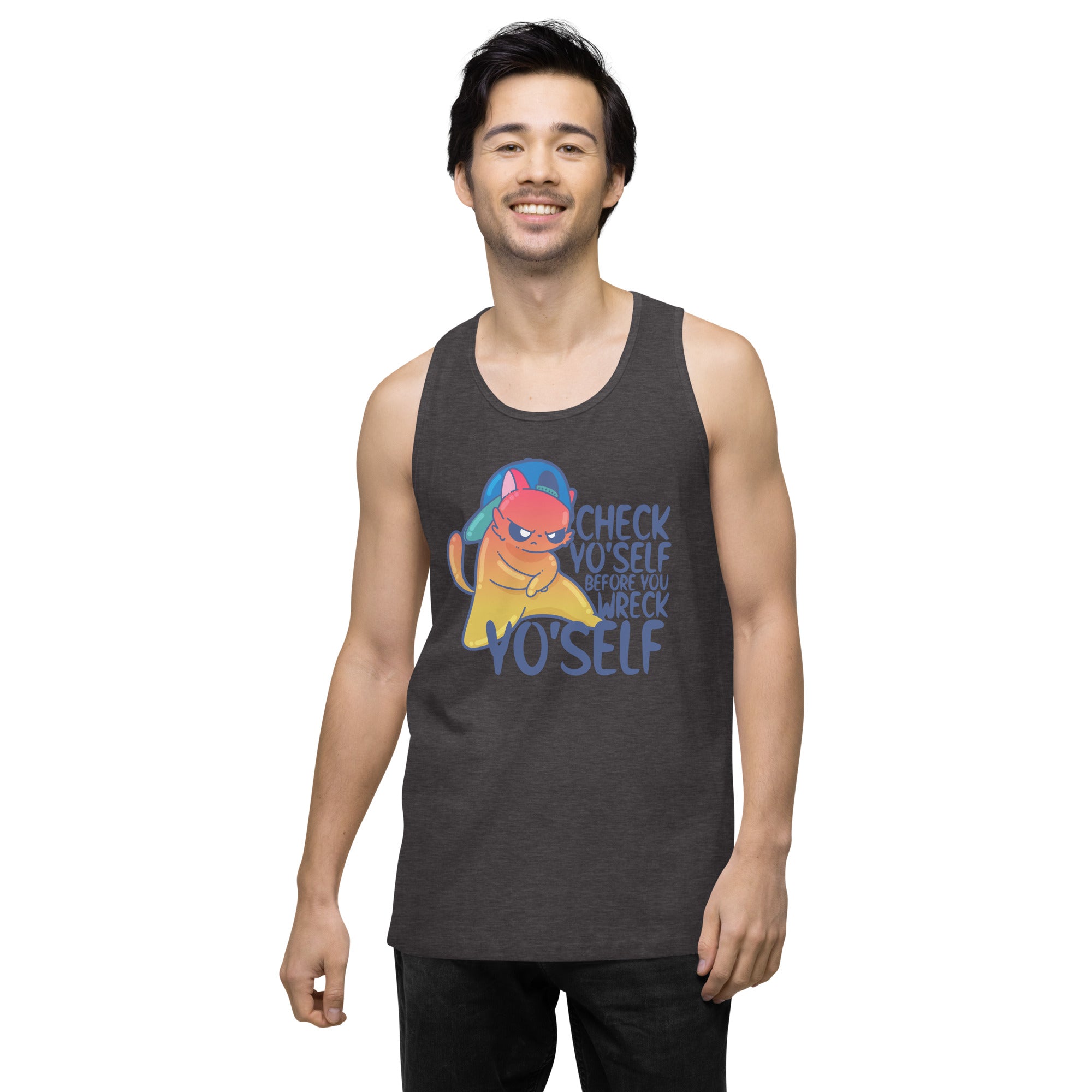 CHECK YOSELF - Premium Tank Top - ChubbleGumLLC