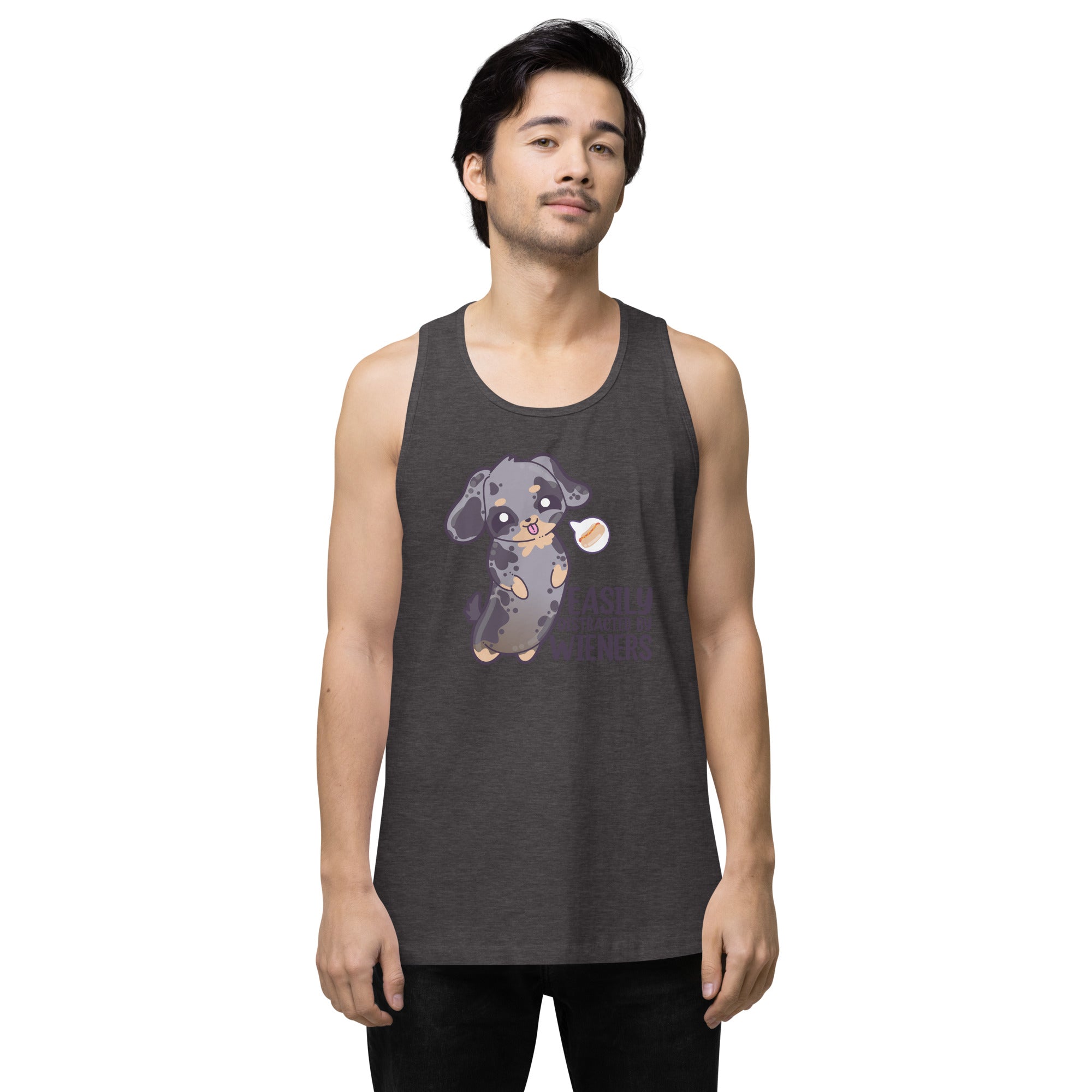 EASILY DISTRACTED BY WIENERS - Premium Tank Top - ChubbleGumLLC