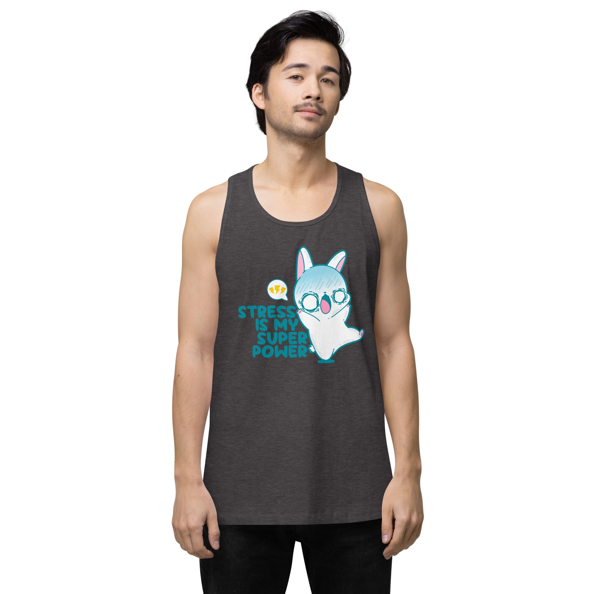 STRESS IS MY SUPERPOWER - Premium Tank Top - ChubbleGumLLC