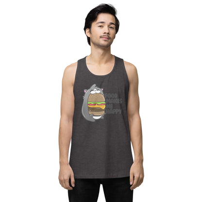 FOOD MAKES ME HAPPY - Premium Tank Top - ChubbleGumLLC