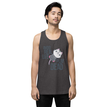 AVOID REAL LIFE PLAY DEAD - Premium Tank Top - ChubbleGumLLC