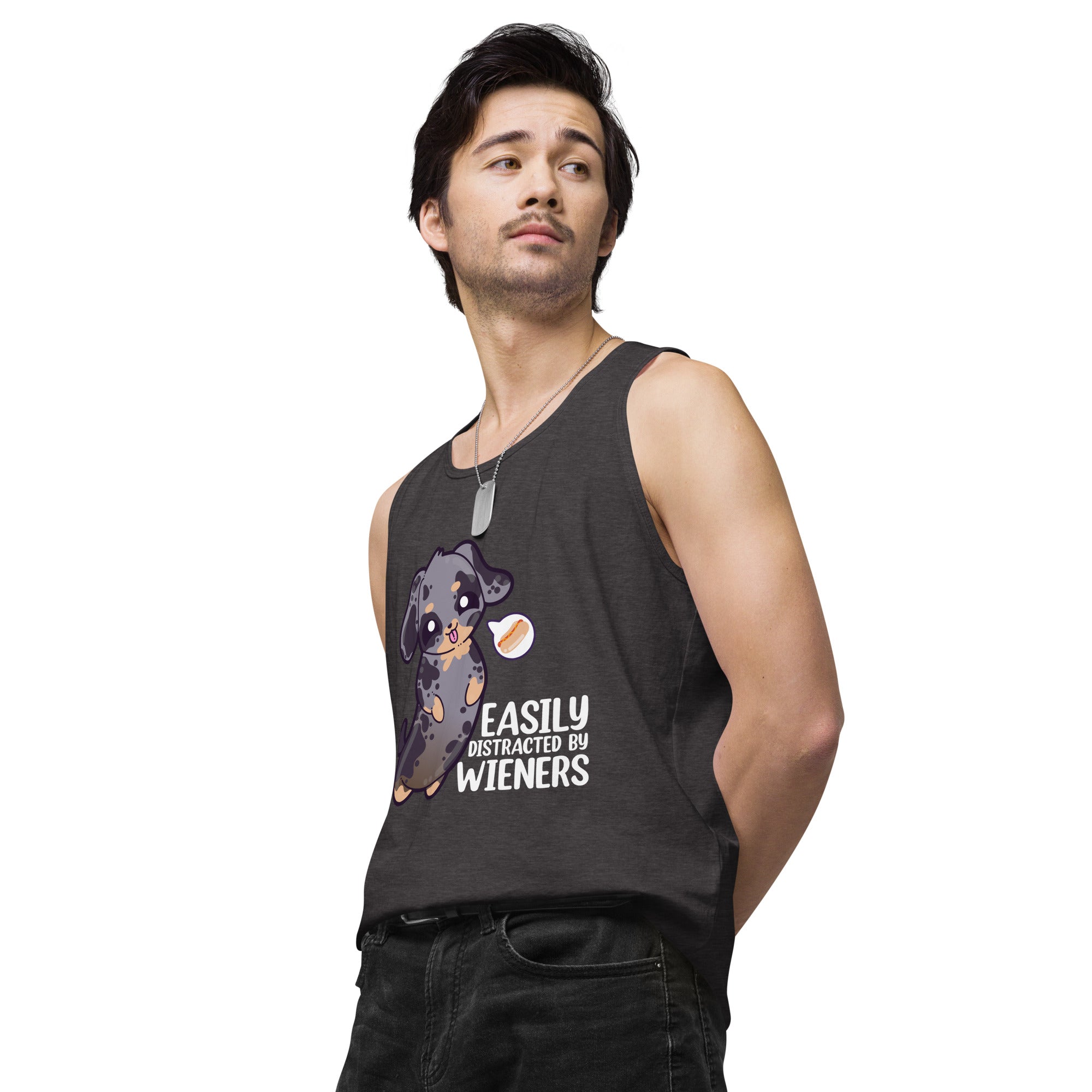 EASILY DISTRACTED BY WEINERS - Modded Premium Tank Top - ChubbleGumLLC