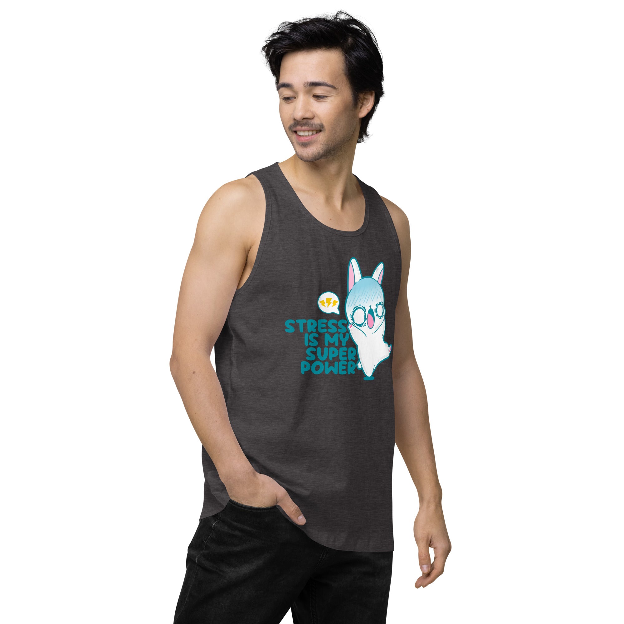 STRESS IS MY SUPERPOWER - Premium Tank Top - ChubbleGumLLC