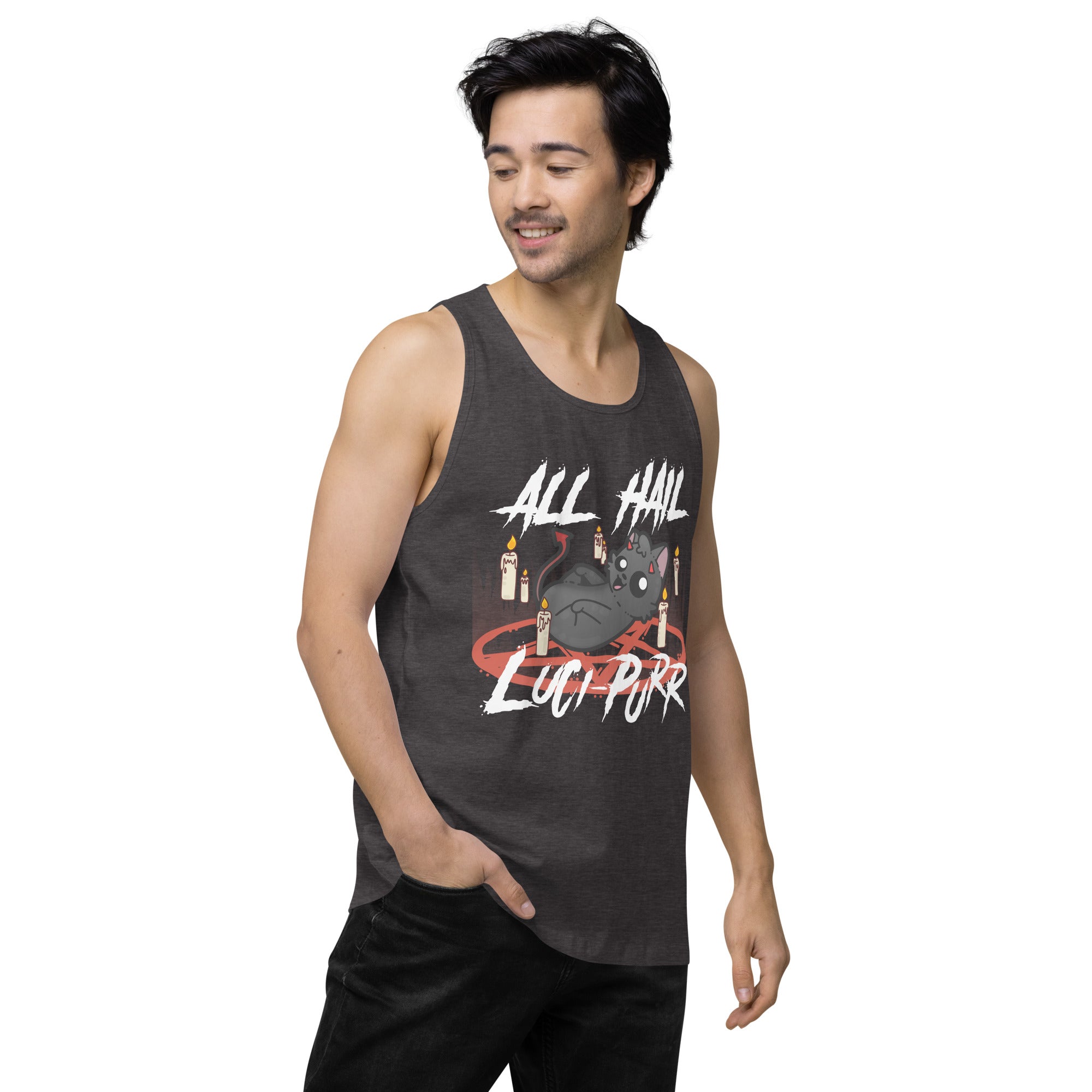 ALL HAIL LUCIPURR - Premium Tank Top - ChubbleGumLLC