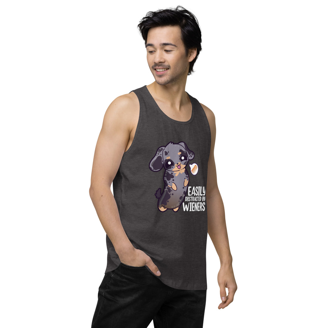 EASILY DISTRACTED BY WEINERS - Modded Premium Tank Top - ChubbleGumLLC