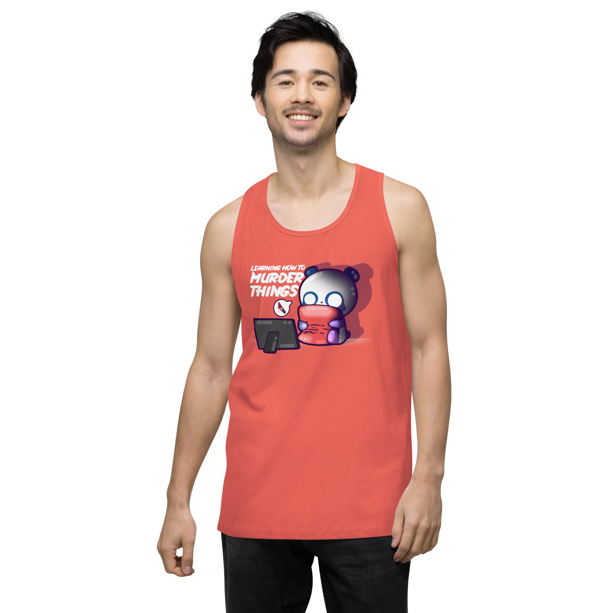 LEARNING HOW TO MURDER THINGS - Premium Tank Top - ChubbleGumLLC