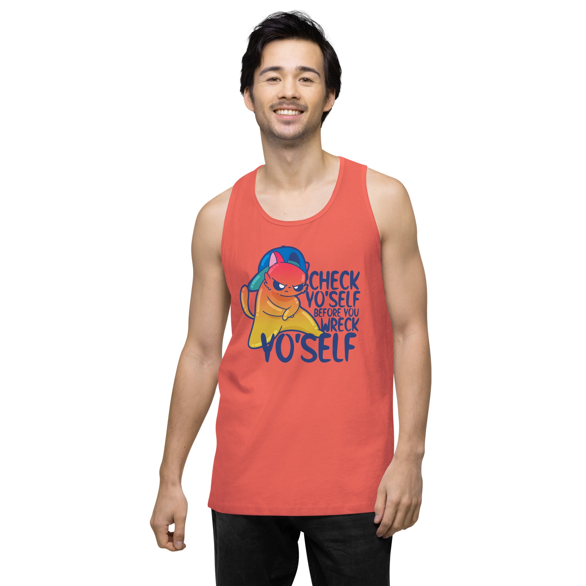 CHECK YOSELF - Premium Tank Top - ChubbleGumLLC