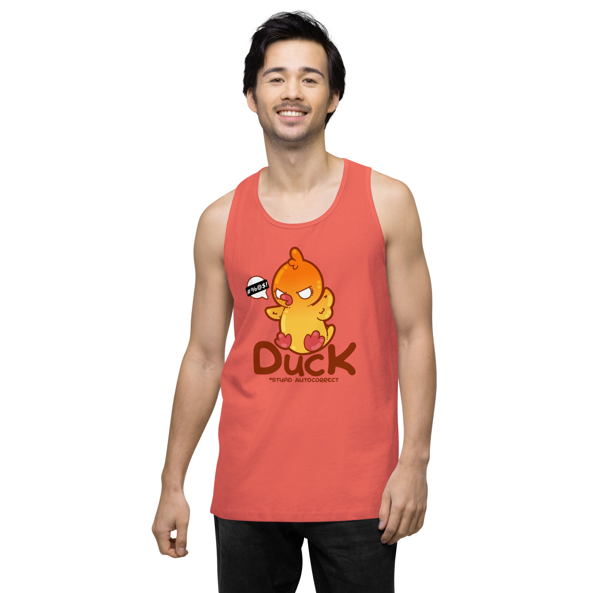 DUCK STUPID AUTOCORRECT - Premium Tank Top - ChubbleGumLLC