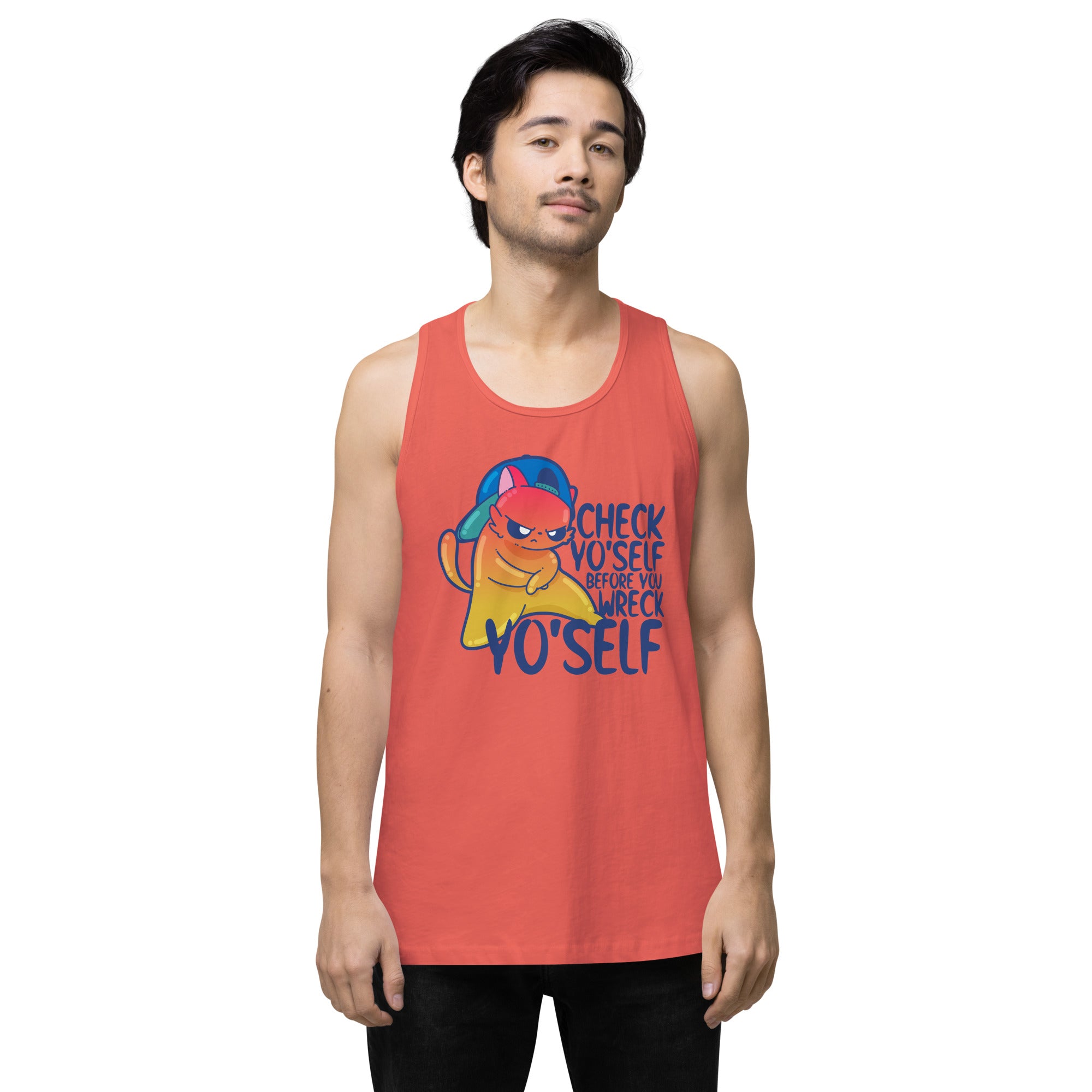 CHECK YOSELF - Premium Tank Top - ChubbleGumLLC