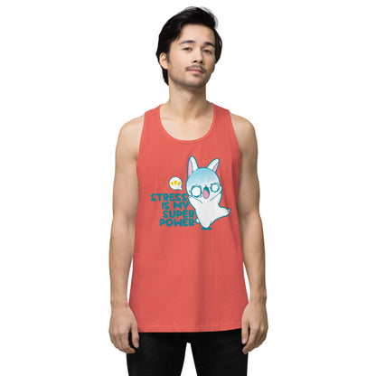 STRESS IS MY SUPERPOWER - Premium Tank Top - ChubbleGumLLC