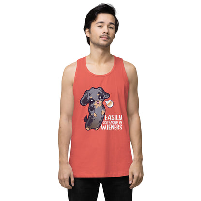 EASILY DISTRACTED BY WEINERS - Modded Premium Tank Top - ChubbleGumLLC